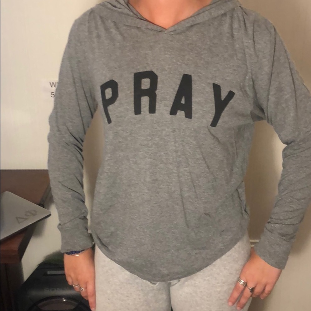 Dark gray hooded long sleeve